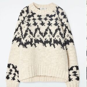 COS Women's Cream and Black Sweater